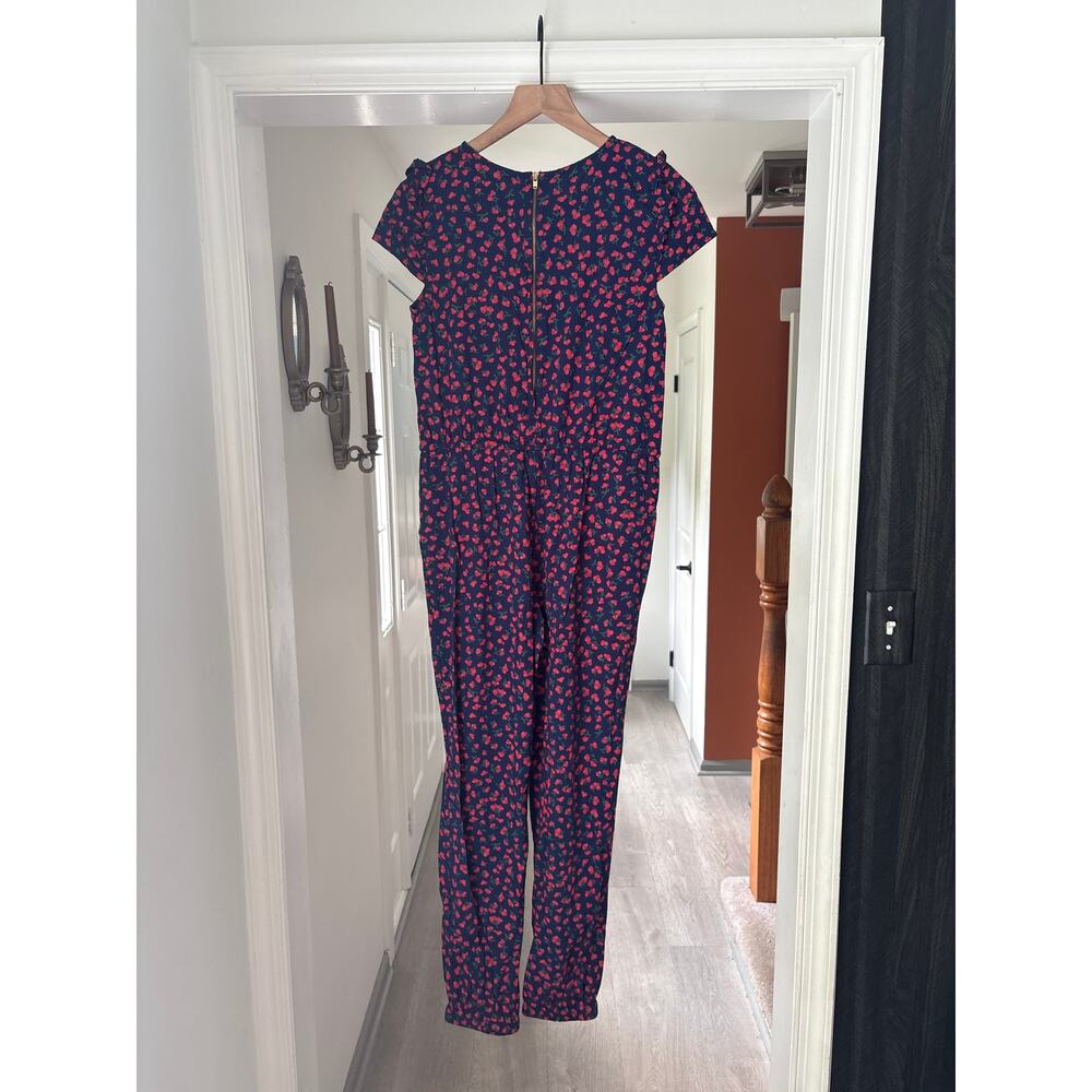 Vineyard Vines | Navy Blue Cherry Print Jumpsuit Girls Size 16 - Picture 7 of 8